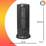 Comfort Zone Mini Oscillating Ceramic Tower Heater in Black