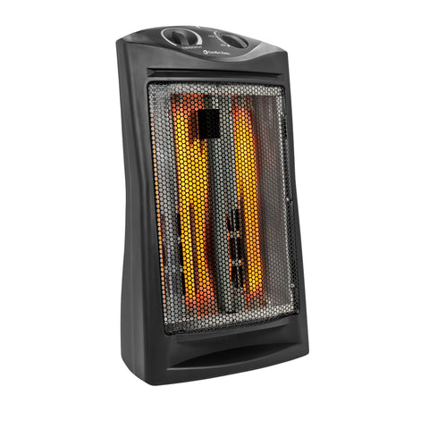 Comfort Zone Fan-Assisted Tower Radiant Quartz Heater in Black