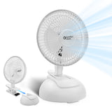 Comfort Zone 6" 2-Speed Clip Fan with Base in White