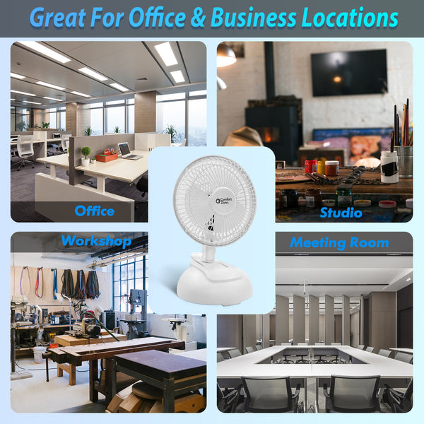 Comfort Zone 6" 2-Speed Clip Fan with Base