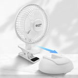 Comfort Zone 6" 2-Speed Clip Fan with Base in White & Black