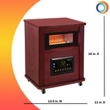 Comfort Zone Infrared Quartz Cabinet Heater with Remote Control in Cherry