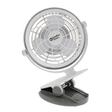 Comfort Zone 4" 1-Speed Desk Clip USB/Battery Fan in Grey