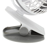 Comfort Zone 4" 1-Speed Desk Clip USB/Battery Fan in Grey