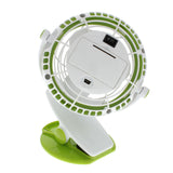 Comfort Zone 4" 1-Speed Desk Clip USB/Battery Fan in Green