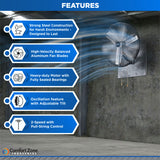 Comfort Zone 30" 2-Speed High-Velocity Industrial Wall Fan in Oscillating and Non-Oscillating Models