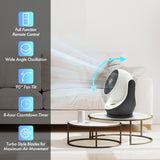 Comfort Zone 8-Inch 3-Speed Digital Oscillating Fan with Remote in White