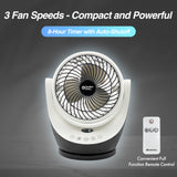 Comfort Zone 8-Inch 3-Speed Digital Oscillating Fan with Remote in White