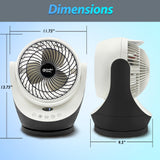 Comfort Zone 8-Inch 3-Speed Digital Oscillating Fan with Remote in White