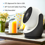 Comfort Zone 8-Inch 3-Speed Digital Oscillating Fan with Remote in White