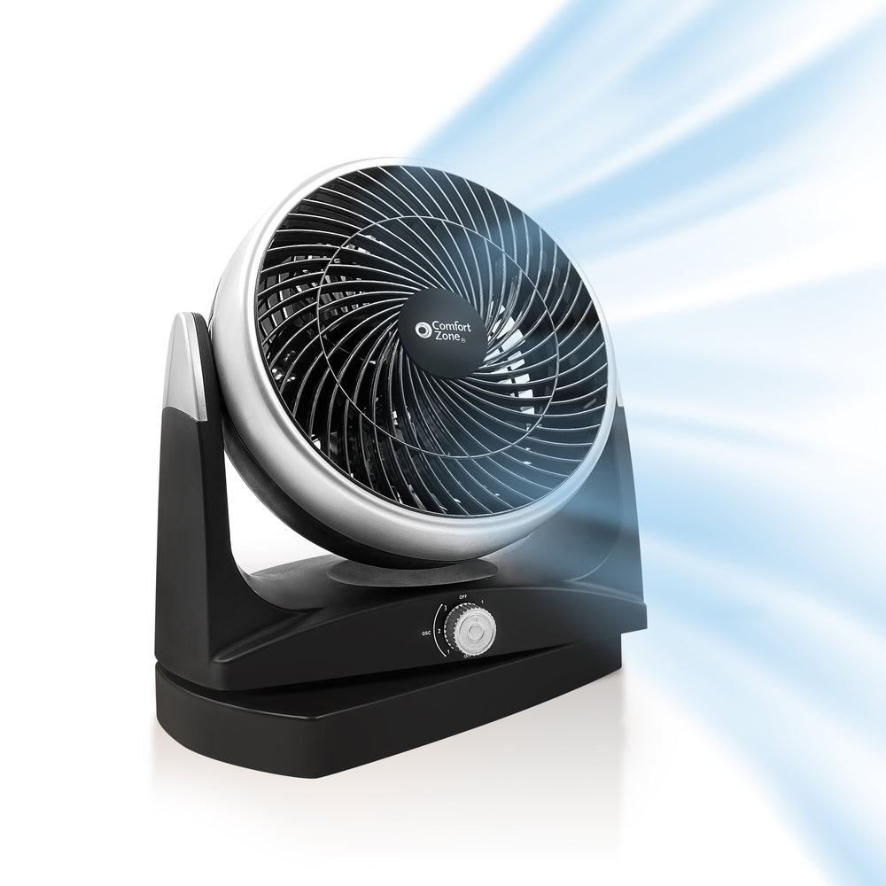 Comfort Zone 8-Inch 3-Speed High-Velocity Oscillating Desk Fan