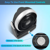 Comfort Zone 8-Inch 3-Speed High-Velocity Oscillating Desk Fan in Black
