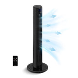 Comfort Zone 36-Inch 3-Speed Oscillating Tower Fan with Remote in Black