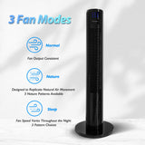 Comfort Zone 36-Inch 3-Speed Oscillating Tower Fan with Remote in Black