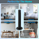 Comfort Zone 36-Inch 3-Speed Oscillating Tower Fan with Remote in Black