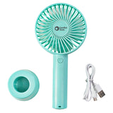 Comfort Zone 4" Personal Rechargeable Wand Fan in Green