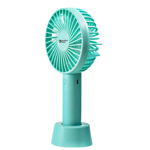 Comfort Zone 4" Personal Rechargeable Wand Fan in Green