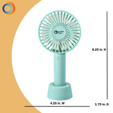 Comfort Zone 4" Personal Rechargeable Wand Fan in Green