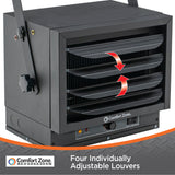 Comfort Zone Ceiling-Mounted 5,000-Watt Fan-Forced Industrial Heater in Black