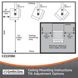 Comfort Zone Ceiling-Mounted 5,000-Watt Fan-Forced Industrial Heater in Black