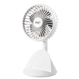 Comfort Zone 4” 3-Speed Rechargeable Personal Fan with Wireless Charger in White