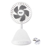 Comfort Zone 4” 3-Speed Rechargeable Personal Fan with Wireless Charger in White