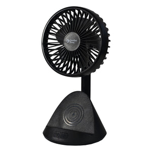 Comfort Zone 4” 3-Speed Rechargeable Personal Fan with Wireless Charger
