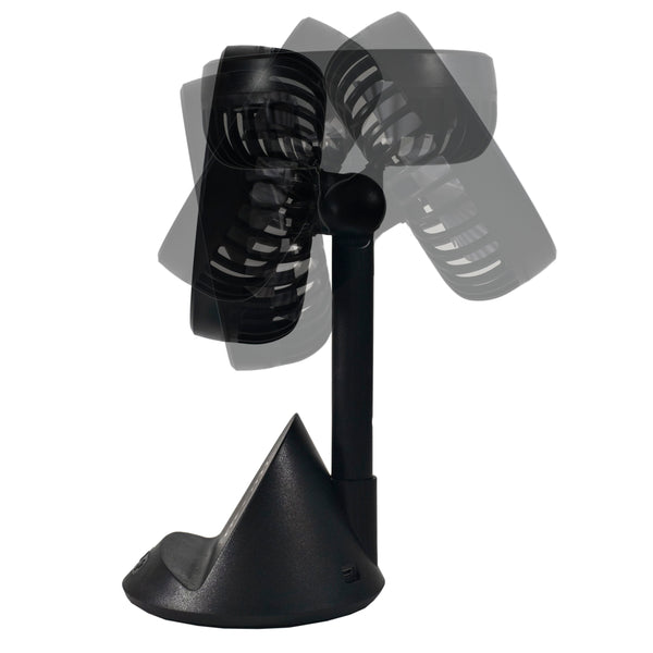 Comfort Zone 4” 3-Speed Rechargeable Personal Fan with Wireless Charger