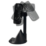 Comfort Zone 4” 3-Speed Rechargeable Personal Fan with Wireless Charger in Black