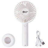Comfort Zone 4" 3-Speed Rechargeable Wand Fan in White