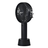 Comfort Zone 4" 3-Speed Rechargeable Wand Fan in Black