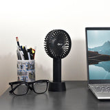 Comfort Zone 4" 3-Speed Rechargeable Wand Fan in Black
