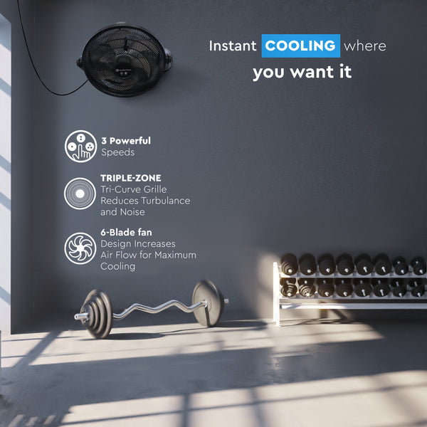Comfort Zone 20" 3-Speed Powr Curve Floor Fan
