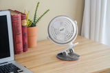 Comfort Zone 4" 1-Speed Desk Clip USB/Battery Fan in Grey