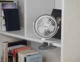 Comfort Zone 4" 1-Speed Desk Clip USB/Battery Fan in Grey