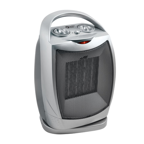 Oscillating Portable Ceramic Space Heater, Silver