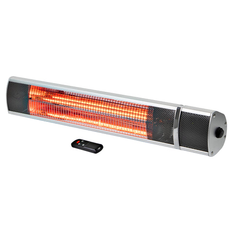 Comfort Zone Outdoor/Indoor Electric Patio Heater with Remote Control in Grey