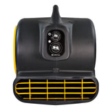 Comfort Zone Powergear 1/2 HP 3-Speed Carpet Dryer Blower Floor Fan with Timer in Black and Yellow