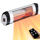 Comfort Zone Outdoor/Indoor Electric Patio Heater with Remote Control in Black/Silver