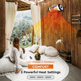 Comfort Zone Outdoor/Indoor Electric Patio Heater with Remote Control in Black/Silver