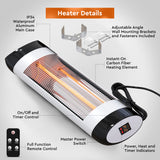Comfort Zone Outdoor/Indoor Electric Patio Heater with Remote Control in Black/Silver