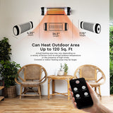 Comfort Zone Outdoor/Indoor Electric Patio Heater with Remote Control in Black/Silver