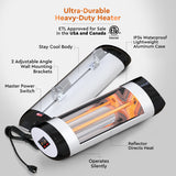 Comfort Zone Outdoor/Indoor Electric Patio Heater with Remote Control in Black/Silver