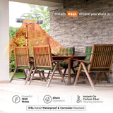 Comfort Zone Outdoor/Indoor Halogen Patio Heater with Remote Control & Stand in Silver
