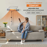 Comfort Zone Outdoor/Indoor Halogen Patio Heater with Remote Control & Stand in Silver