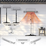 Comfort Zone Outdoor/Indoor Halogen Patio Heater with Remote Control & Stand in Silver