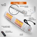 Comfort Zone 240V Outdoor/Indoor Electric Patio Heater with Remote in Silver
