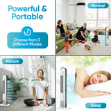 Comfort Zone 42-Inch Oscillating Tower Fan with Remote & Display in White
