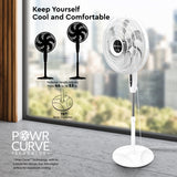 Comfort Zone 18" Smart WiFi 3-Speed Oscillating Stand Fan, Wall-Mountable, White